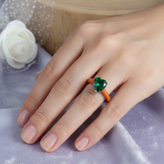 Royal Rainbow Heart 925 Sterling Silver Ring